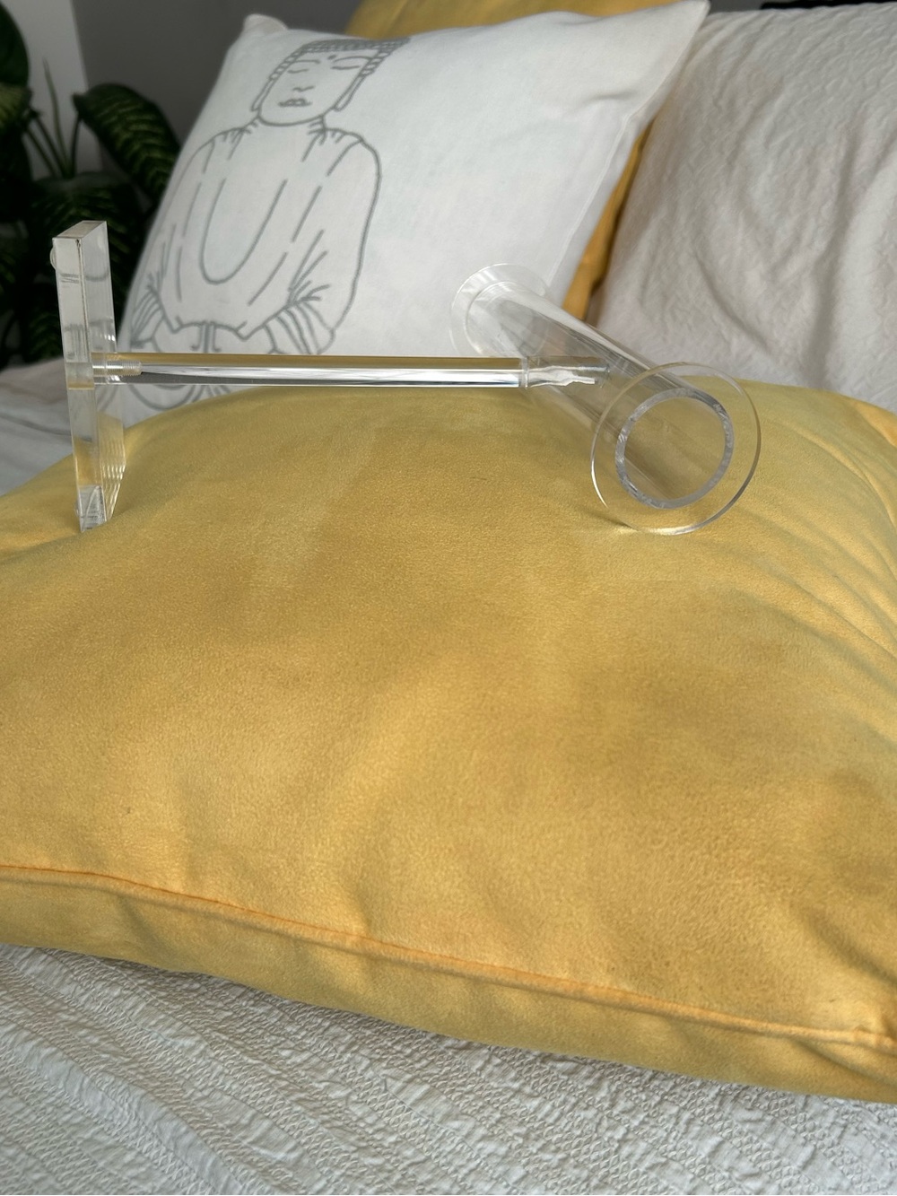 Clear Acrylic Jewelry T-Bar Stand with Gold Necklace - Picture 3 of 9